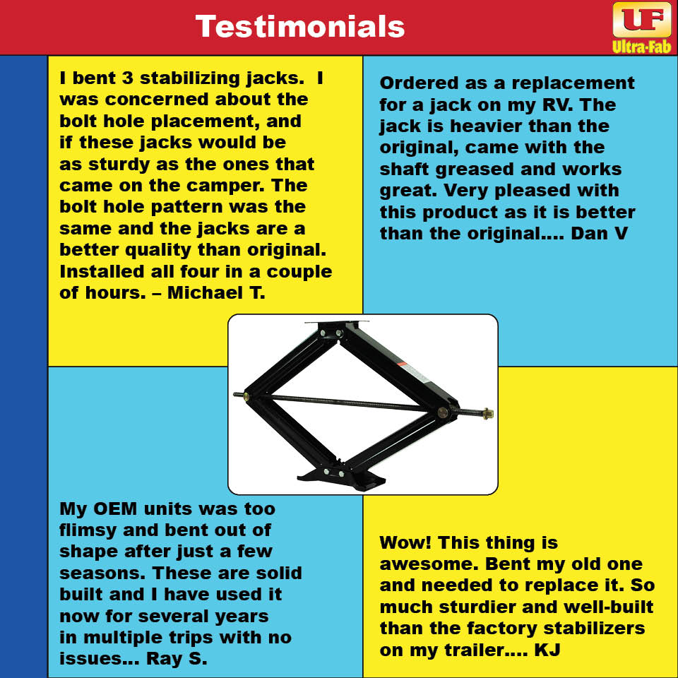 Ultra-Fab Scissor Jacks – 30", 2-Pack, Heavy-Duty RV Stabilizers (48-979031)