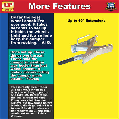 Ultra-Fab Chock & Lock – 1-Pack, Heavy-Duty RV Wheel Stabilizer (21-001060)